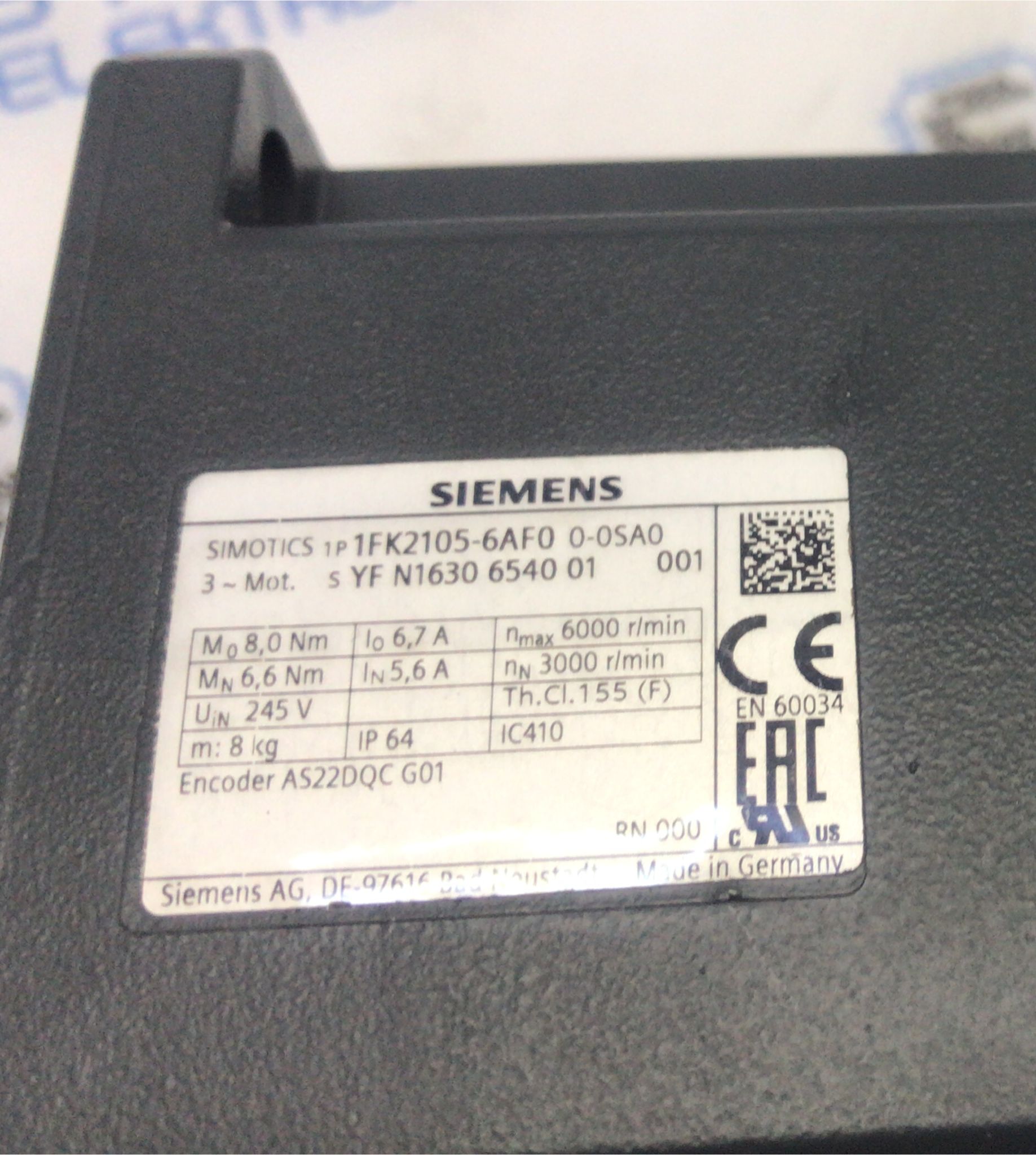 SIEMENS 1FK2105-6AF0-0SA0 2 SIEMENS 1FK2105-6AF0-0SA0 - Görsel 2