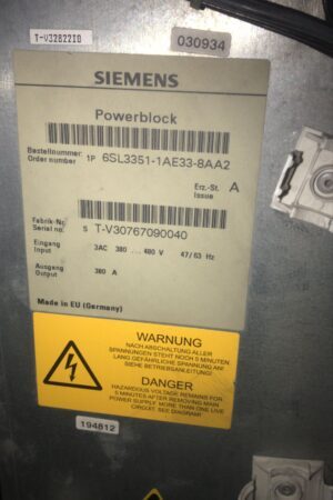 siemens 6sl3351 1ae33 8aa2