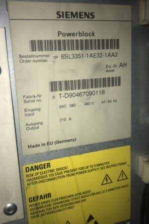 siemens 6sl3351 1ae32 1aa2